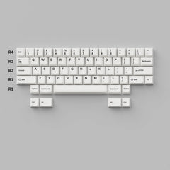 Cherry Profile Double - Shot PBT Full Set Keycaps - Black on White - Bow